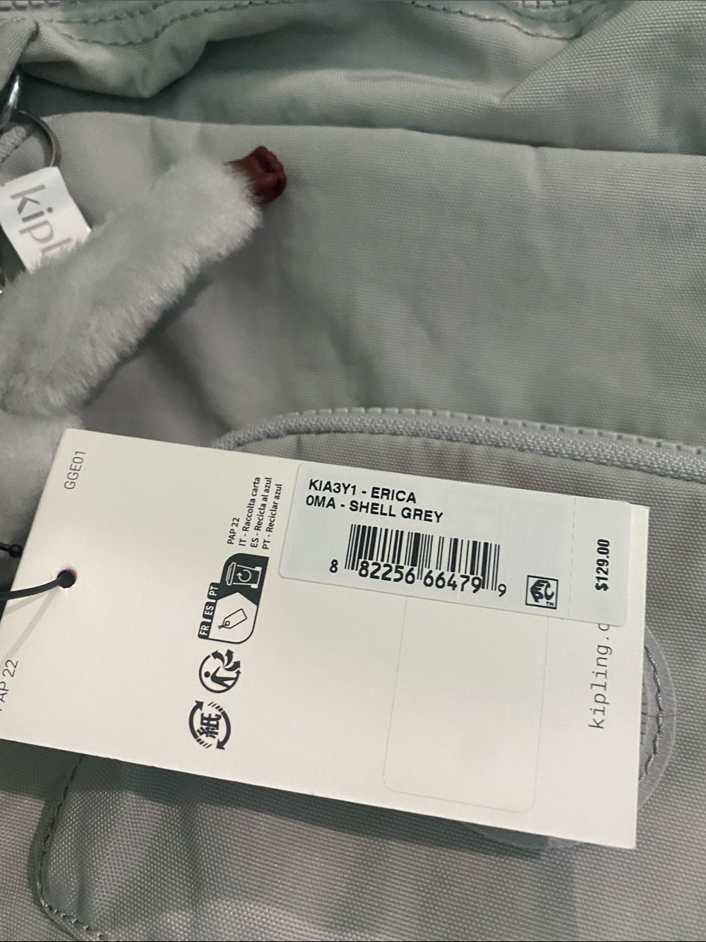 Kipling “Erica” Shell Grey - Color - Picture 11 of 11